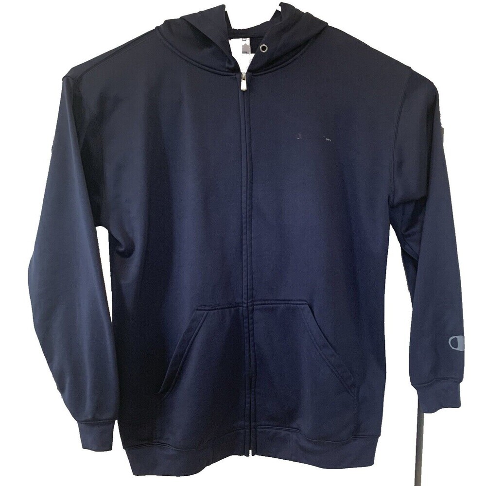 Champion Authentic Full-Zip Jacket Mens 2XLT Navy Blue Athletic Cabincore